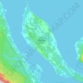 Denman Island topographic map, elevation, terrain