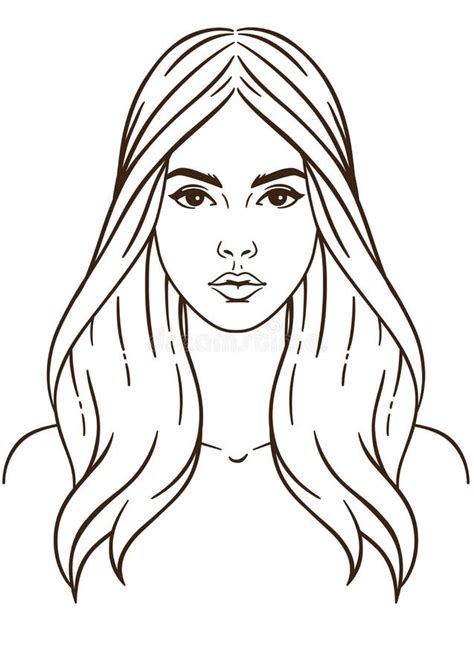 Woman With Long Hair Stock Vector Illustration Of Attractive 83829885