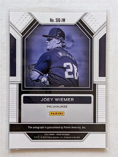 2023 Panini Prizm Joey Wiemer Signatures Auto RC SIG JW Milwaukee