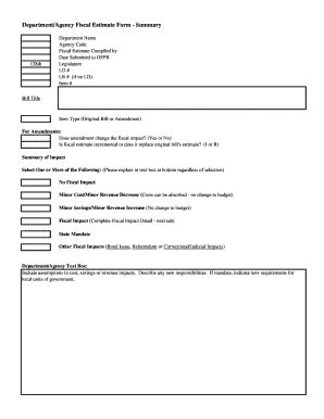 Fillable Online Legislature Maine Fiscal Estimate Form Th Fax Email