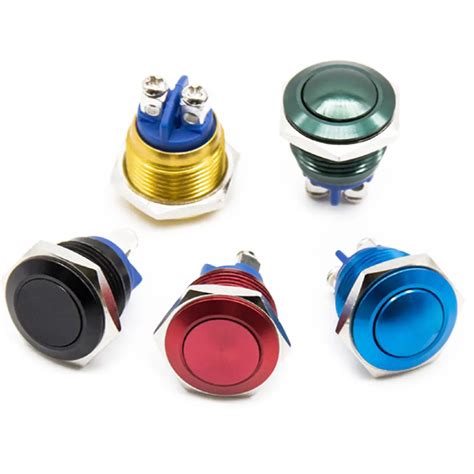 Self Reset Switch 16mm Metal Annular Push Button Switch Momentary