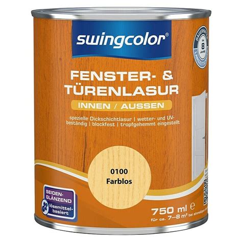 Swingcolor Fenster T Renlasur Farblos Ml Seidengl Nzend