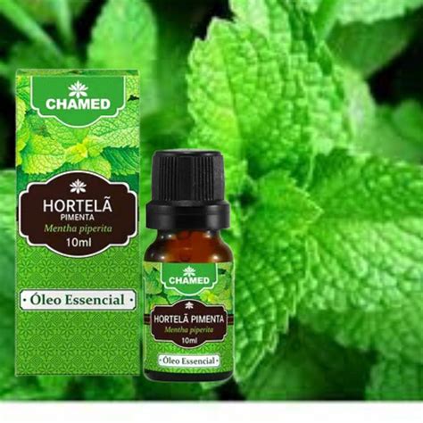 Óleo Essencial De Hortelã Pimenta 10ml Chamed 100 Puro 2 Frascos