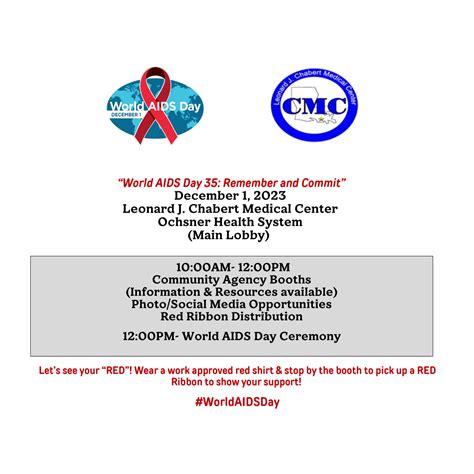 World AIDS Day Events - Louisiana Health Hub - STD/HIV/Hepatitis Program