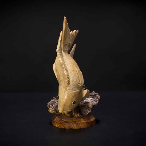 Fish Wood Carving Sculpture - Decora Loft