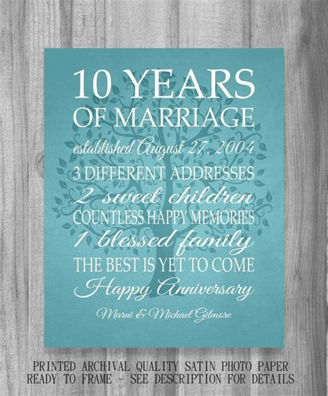 10 Year Anniversary T Canvas Print Wedding Anniversary Etsy 10 Year Anniversary T