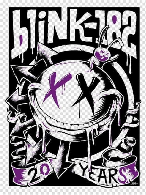 20th Anniversary Tour Blink 182 Tour Poster Music Punk Transparent