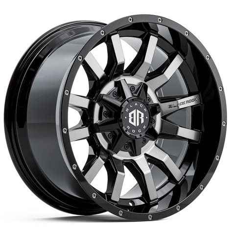 BLACK ROCK PREDATOR GLOSS BLACK TINTED 20X10 6X139.7 WHEEL ONLY - CNC ...