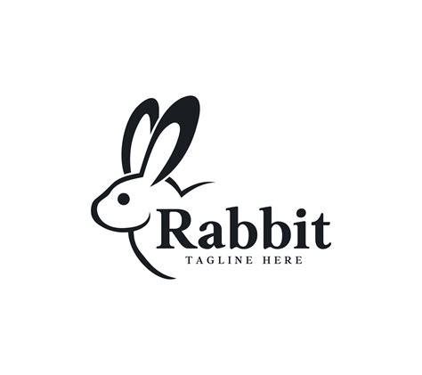 Rabbit Text Based Logo Design On White Background Vector Illustration