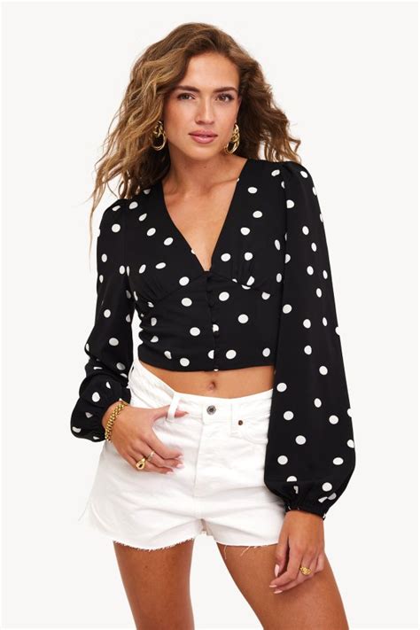 Black Blouse With Dots Loavies