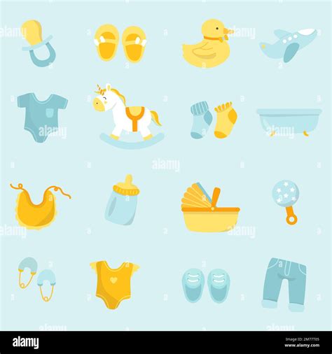 Set Of Cute Baby Shower Vectors Stock Vector Image Art Alamy