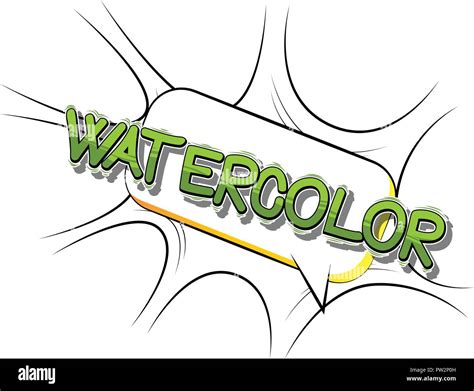 Watercolor Vector Illustrated Comic Book Style Phrase Stock Vector