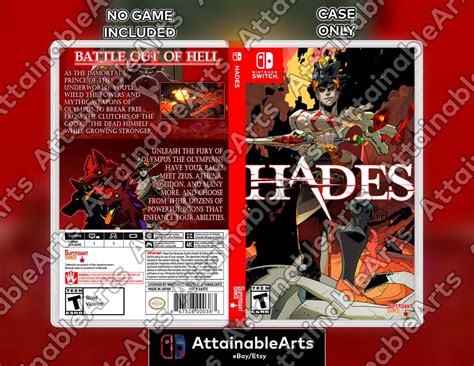 Hades Custom Nintendo Switch Boxart With Physical Game Case No Game Incl Etsy