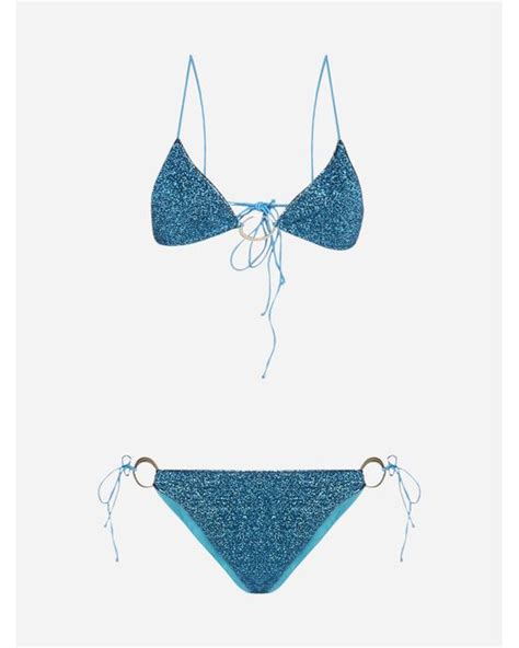 Bikini Lumiere O kini in lame di Oséree in Blu Lyst