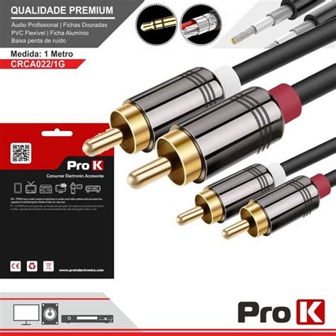 CABO 2 RCA MACHO 2 RCA MACHO DOURADO 1M PROK