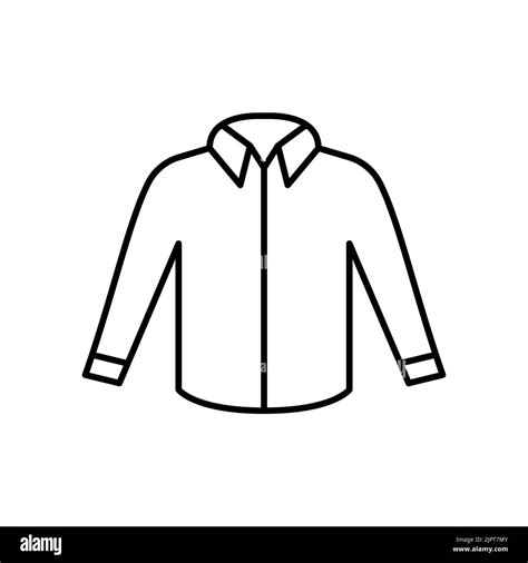 Mens Shirt Outline Template Vector Icon Eps 10 Basic Clothing Men