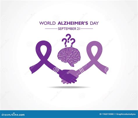 International Alzheimers Day Human Brain With Purple Watercolor Stains