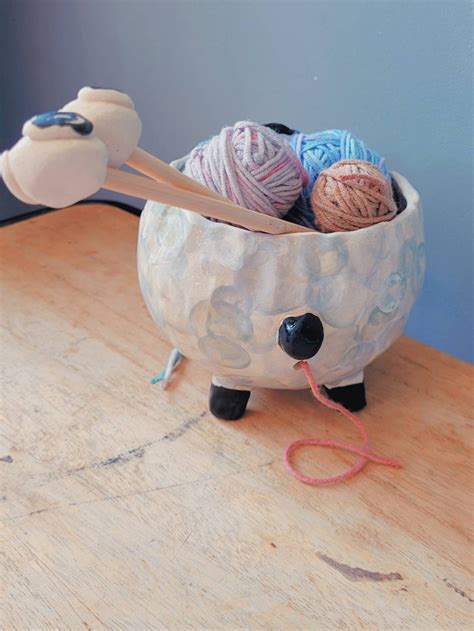 The Silly Sheep Yarn Bowl Handmade Ceramic Yarn Bowl Hand Etsy UK