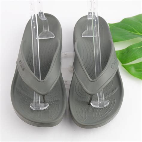 Crocs Mens Classic Ii Flip Thong Sandal Size 13 Gray Rubber Slide Flip Flop Ebay