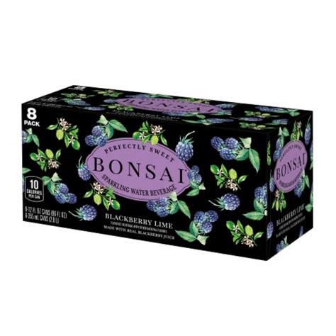 Bonsai Blackberry Lime Flavored Sparkling Water Cans 8 Pk 12 Fl Oz