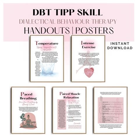 Dbt Tipp Skill Posters Handouts Worksheets Distress Tolerance Crisis