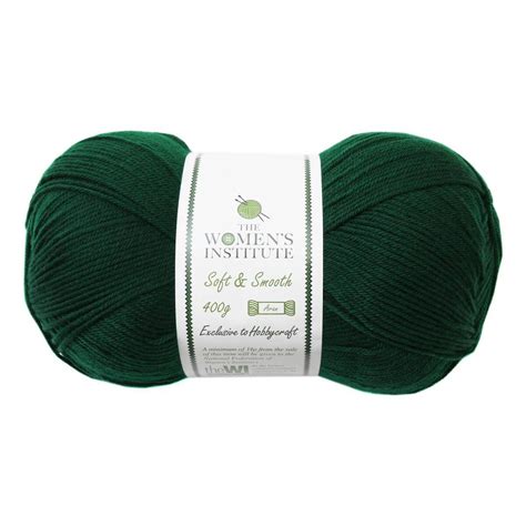 Womens Institute Dark Green Soft And Smooth Aran Yarn 400g Hobbycraft