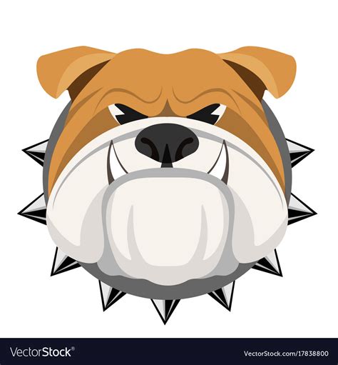 Angry bulldog face in metal collar Royalty Free Vector Image