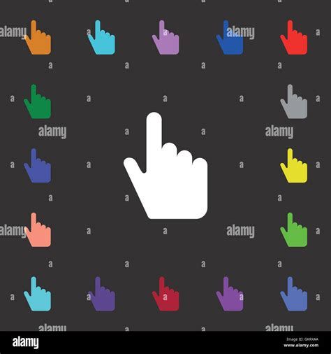 Cursor Icon Sign Lots Of Colorful Symbols For Your Design Vector