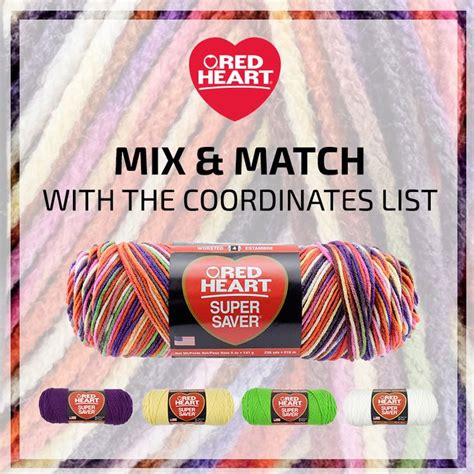 Mix & Match with the Coordinates List | Red Heart Blog | Yarn color combinations, Red heart yarn ...