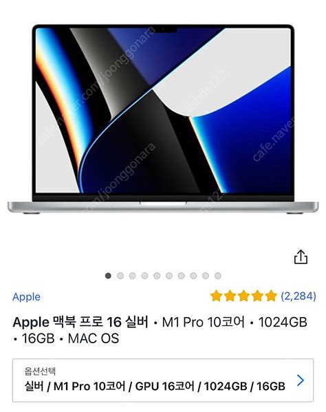 2021 맥북프로 M1 Pro 16인치 16gb 1테라 노트북 넷북 중고나라