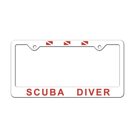 Plastic License Plate Frame - Scuba Diver