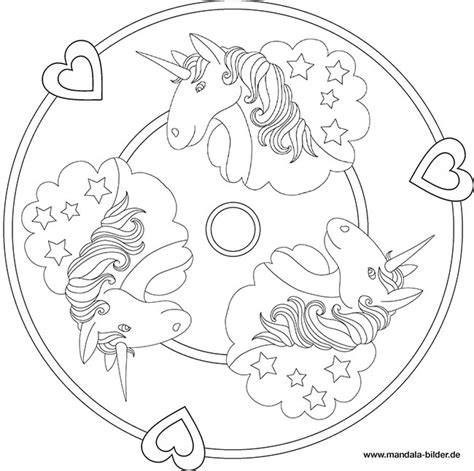 Einhorn Kostenlose Mandala für Kinder