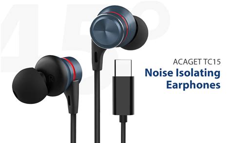 USB C Kopfhörer Typ C Headset In Ear HiFi Stereo Ohrhörer mit Kabel