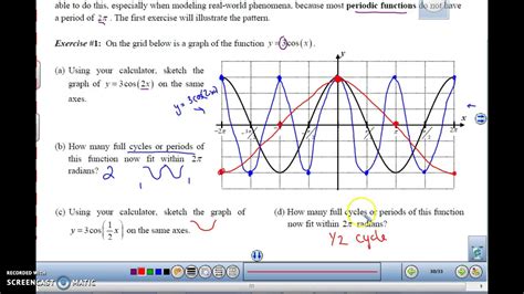 Algebra 2 U11L8 Frequency Period Of A Sinusoidal Graph YouTube