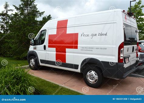 American Red Cross Van on-site for Blood Donation Drive. Editorial ...