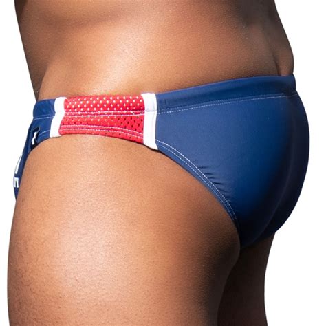 Andrew Christian Phys Ed Varsity Bikini Swim Briefs Navy INDERWEAR