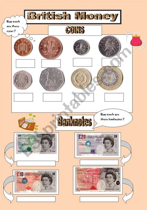 British Money Esl Worksheet By Valenaug