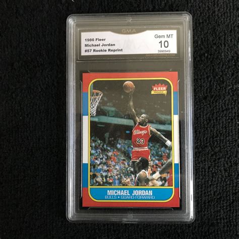 1986 Fleer Michael Jordan 57 Rookie Reprint Gma 10