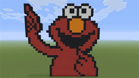 Minecraft Pixel Art - Elmo Raising His Hand Minecraft Pixel Art ...