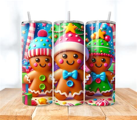 D Gingerbread Christmas Mug Wrap Gingerbread Man Mug Wrap Etsy