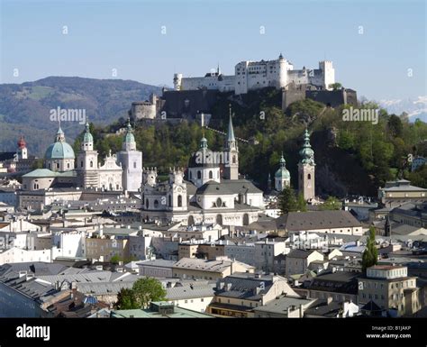 Salzburg Old City Center Fortress Hohensalzburg Austria Salzburg