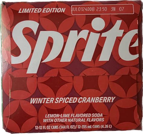 11 Cans 12 Fl Oz Sprite Limited Edition Winter Spiced Cranberry For