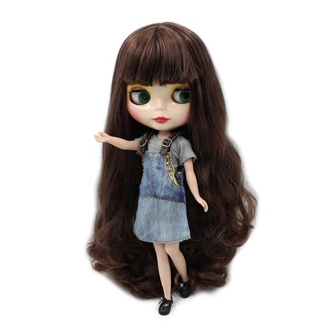 Blyth 30cm Nude Doll Brown Long Wavy Hair With Bangs Normal Body Natural Skin 1 6 Toy Gift