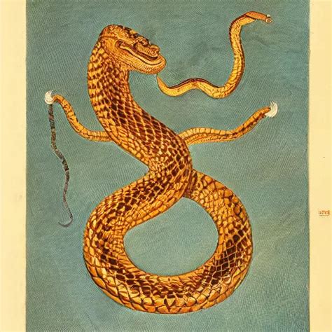 Portrait Of A Coiled Rising Snake Serpent Cobra Stable Diffusion