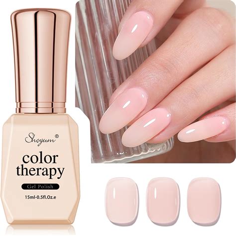 Amazon Shoyum Pcs Jelly Nude Gel Nail Polish Set Sheer Pink