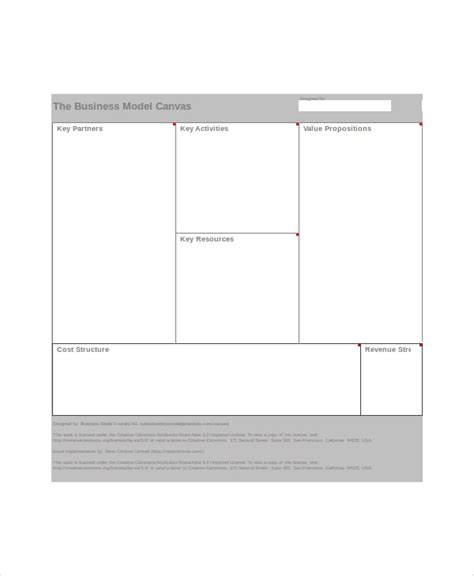 Business Model Canvas Template Excel