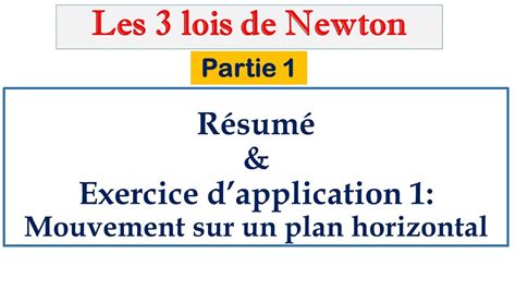 Les Trois Lois De Newton Partie Mouvement Sur Un Plan