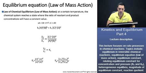 MCAT Chemical Equilibrium And Equilibrium Equation Law Of Mass Action