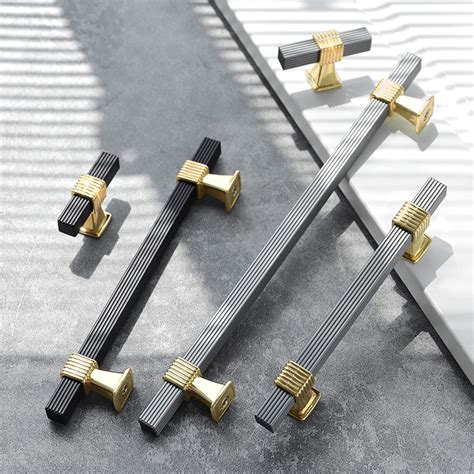 Redunest Cabinet Pulls Black And Gold Cabinet Handles 5 Pack 12 3 5