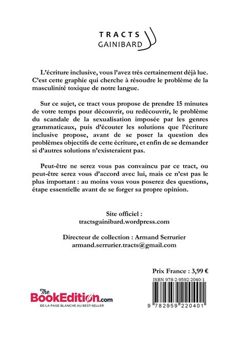 Les problèmes de l écriture inclusive Romain GASSER